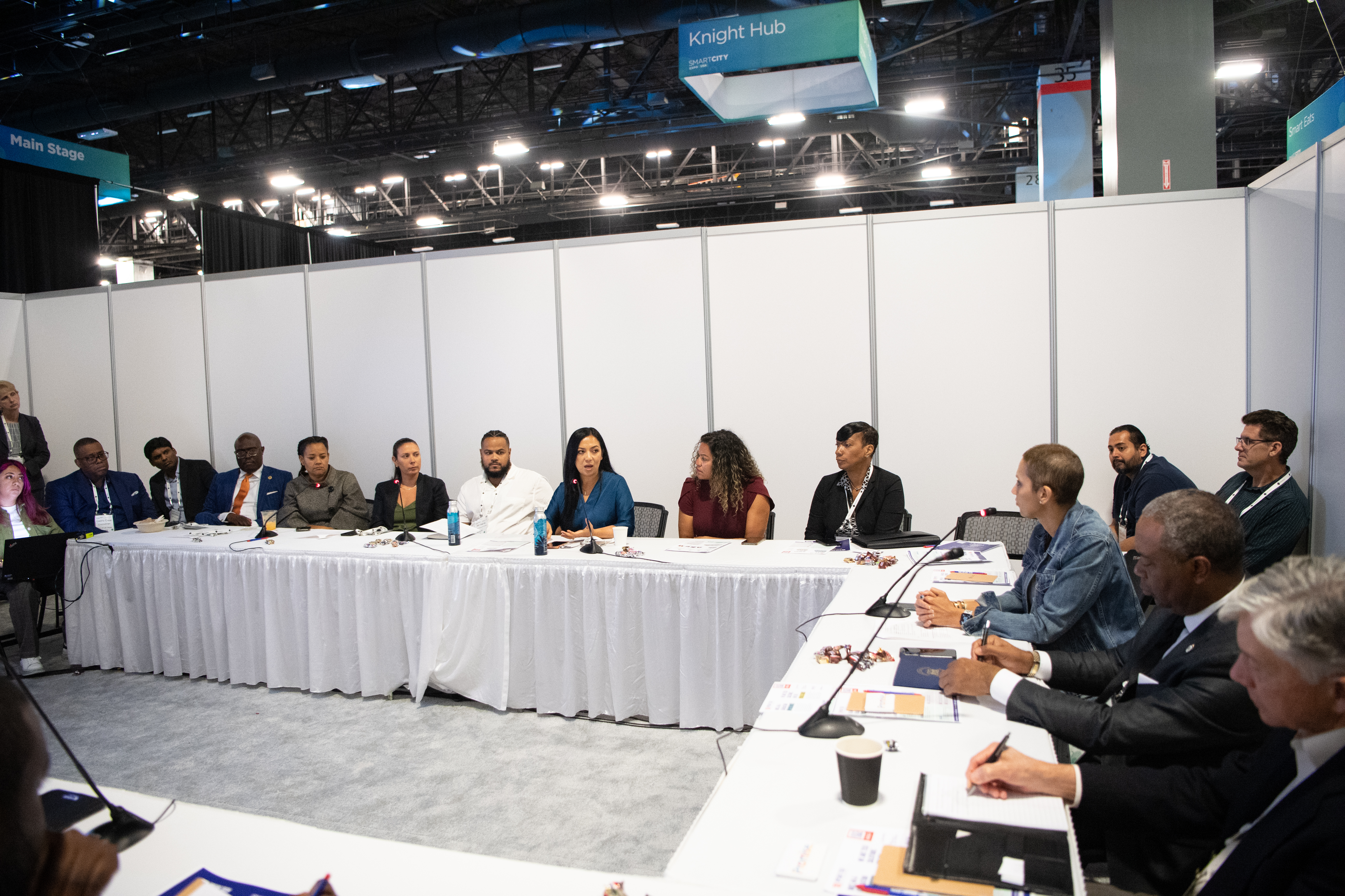 Promise CEO Phaedra Ellis-Lamkins, Aclima CEO Davida Herzl, and Azul Cortez at the 2023 Smart City Expo