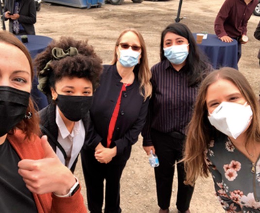 Molly Marsh, Ja'Nai Aubry, Azul Cortez, Amie Fishman and Yesenia Jameson at the Non-Profit Housing Association of Northern California