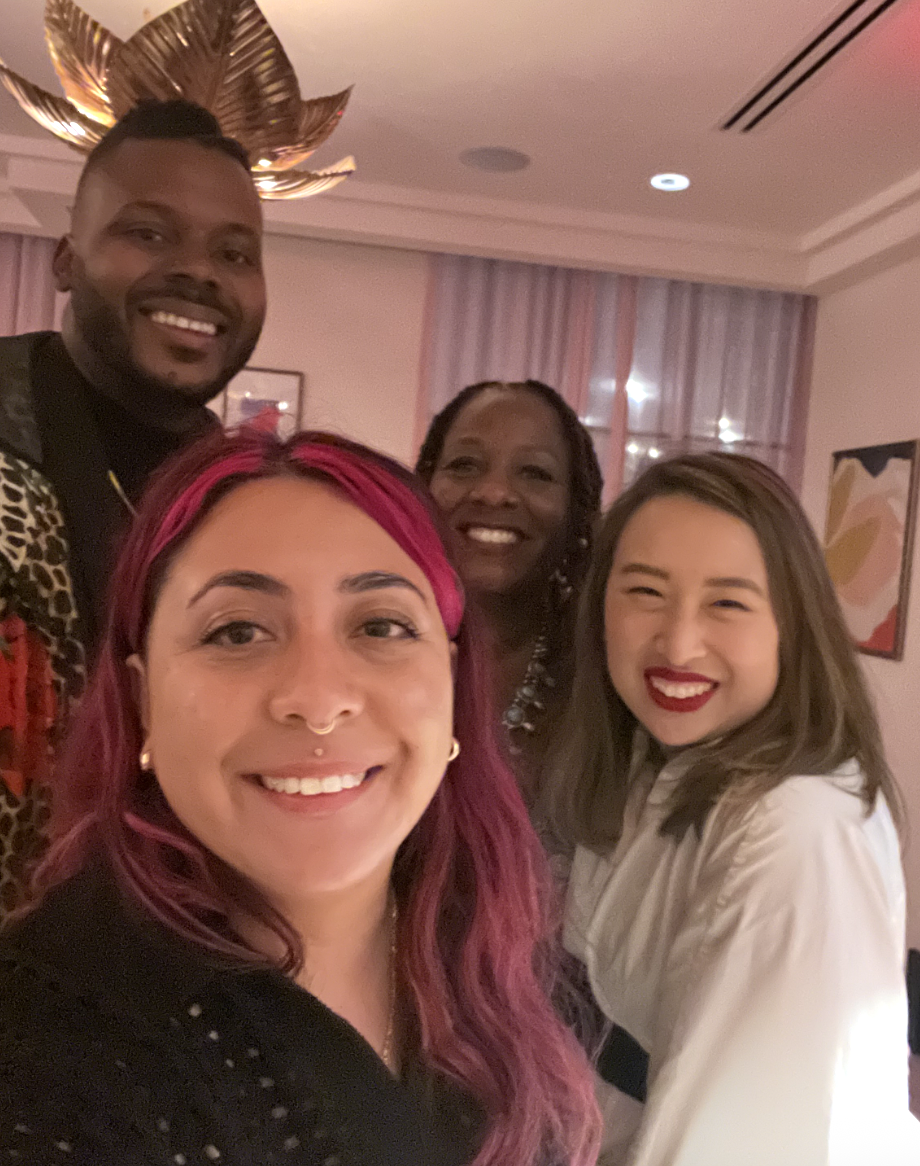 Azul Cortez with Michael Tubbs, Michelle DePass, and Yuh-Line Niou at the Upside Tech Alliance afterparty during Smart City Expo USA in Miami Beach, 2023